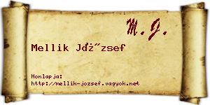 Mellik József névjegykártya